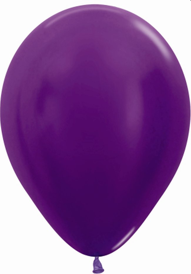 Globo Latex R12 Sempertex Metal Violeta 30cm En Bolsa De 50 Unidades