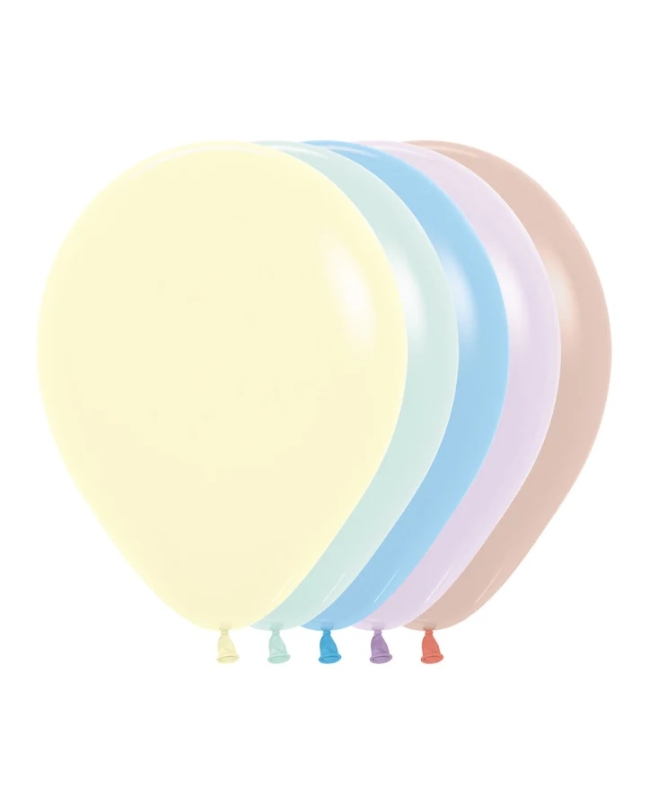 Globo Latex R12 Sempertex Pastel Surtido Colores 620-630-640-650-663 30cm En Bolsa De 50 Unidades