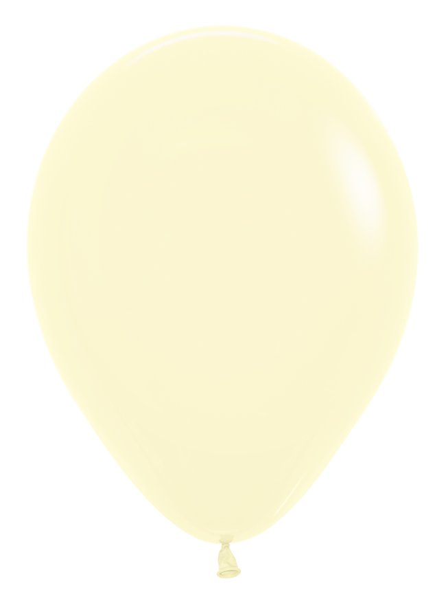 Globo Latex R12 Sempertex Pastel Amarillo 30cm En Bolsa De 50 Unidades