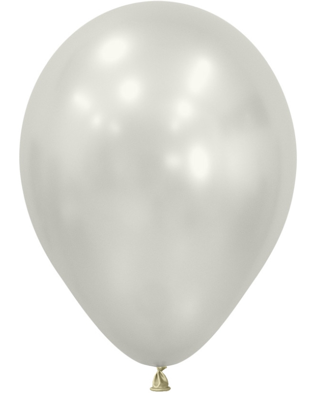 Globo Latex R12 Sempertex Silk Blanco Nacar 30cm En Bolsa De 12 Unidades