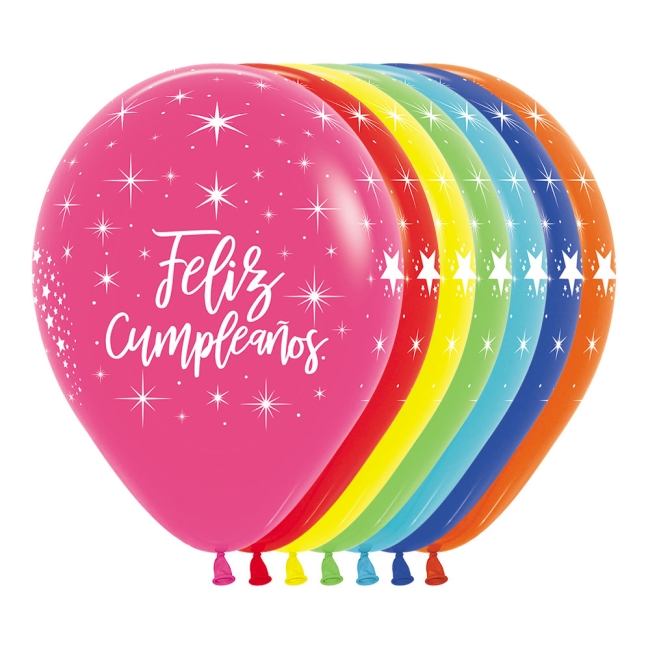 Globo Latex R12 Sempertex Fashion Surtido Colores Feliz Cumpleaños Radiante 30cm 012-015-020-031-038-041-061