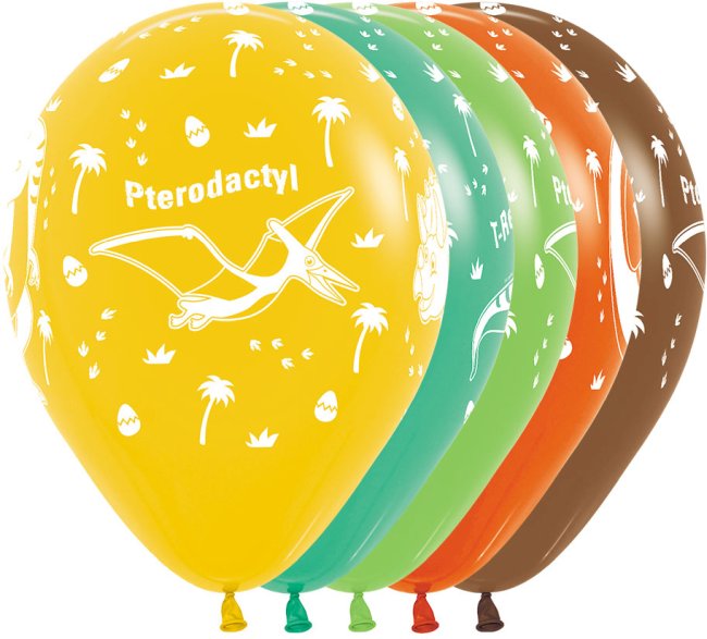 Globo Latex R12 Sempertex Dinosaurios Colores Surtidos 021, 030, 031, 061, 074 - 30cm