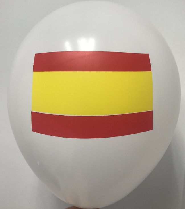 Globo Latex R12 Sempertex Fashion Solido Blanco Bandera España 30 cm Futbol