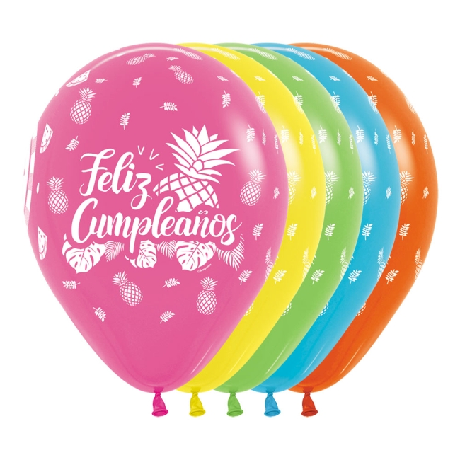 Globo Latex R12 Sempertex Fashion Surtido F. Cumpleaños Hawaiano 30cm - 012 020 031 038 061