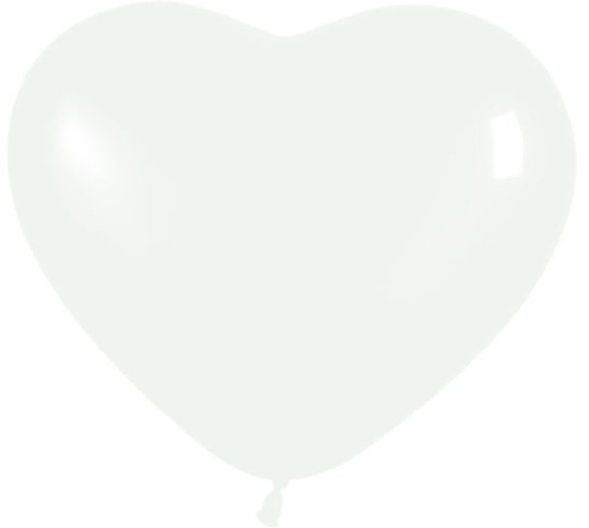 Globo Latex R12 Sempertex Forma Corazon Blanco 30cm