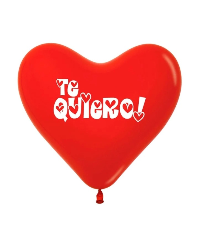 Globo Latex Forma Corazon Te Quiero Rojo 2 Caras 30cm