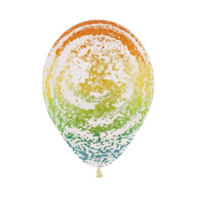 Globo Latex R12 Cristal Graffiti Arcoiris 30cm***OFERTA DTO NO ACUMULABLE