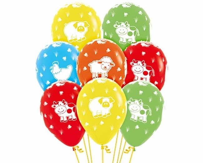 Globo Latex R12 Sempertex Fashion Solido Animales Granja 30cm