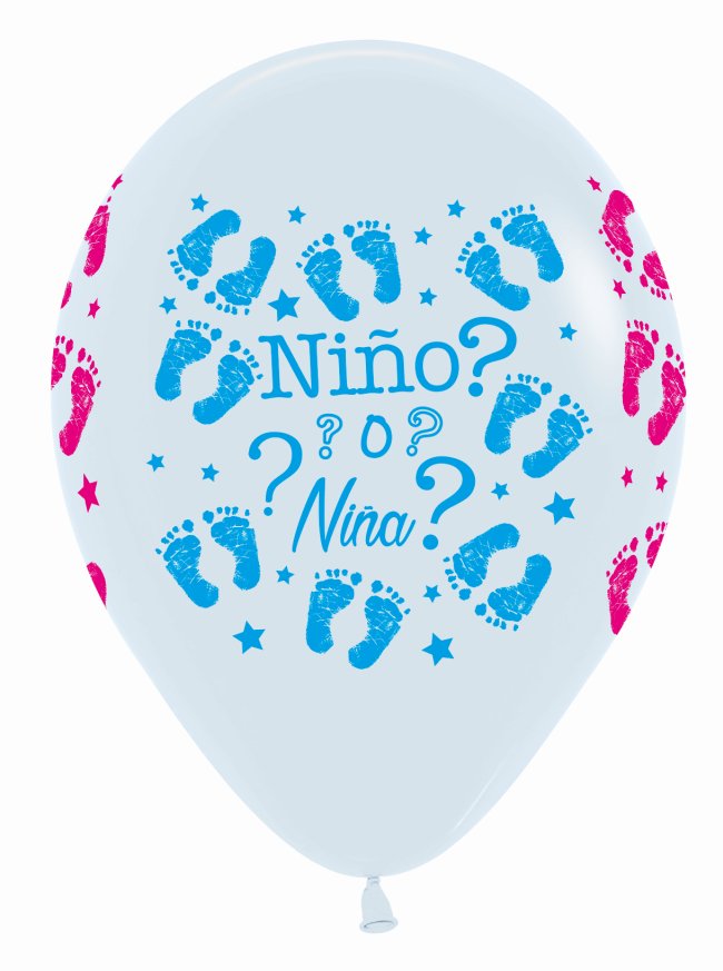 GLOBO LATEX FASHION BLANCO NIÑO O NIÑA 30cm