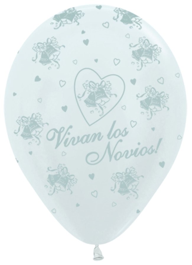 Globo Latex R12 Sempertex Satin Perlado Novios Blanco 30cm