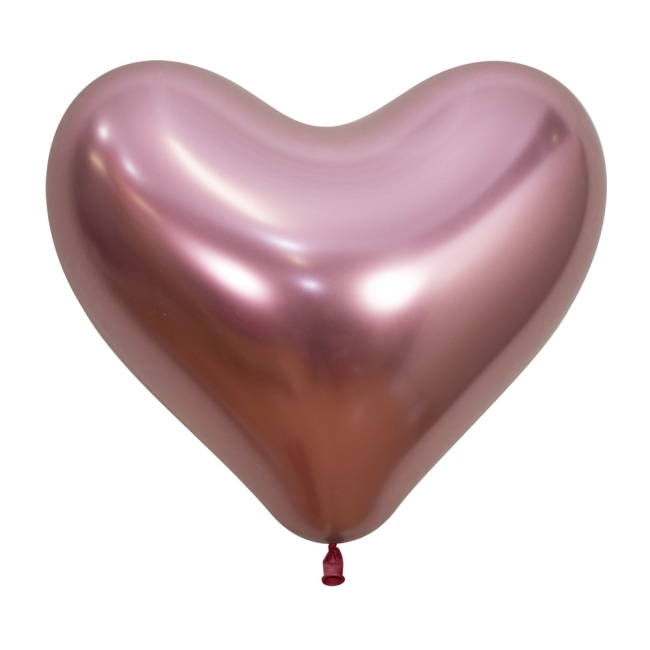 Globo Latex R14 Sempertex Forma Corazon Reflex Rosado 35cm BOLSAS DE 12