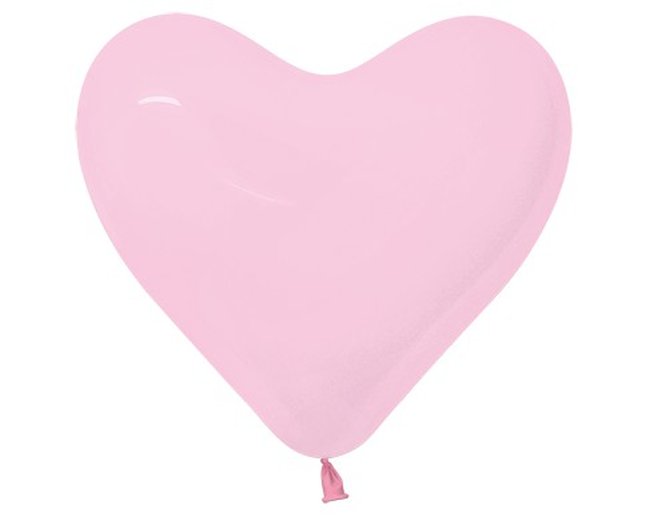 Globo Latex R16 Sempertex Fashion Solido Forma Corazon Rosado 40cm