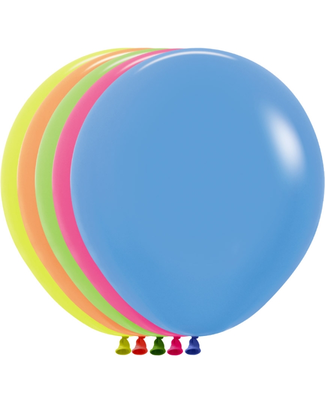 Globo Latex R18 Sempertex Neon Surtido Colores 212-220-230-240-261 De 45cm En Bolsa De 15 Unidades