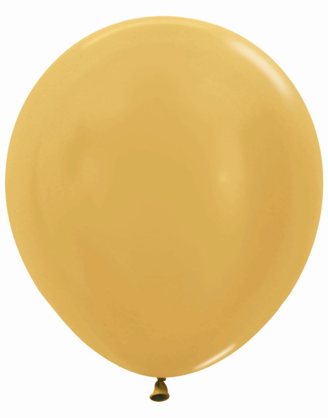 Globo Latex R18 Sempertex Metal Dorado 45cm En Bolsa De 15 Unidades