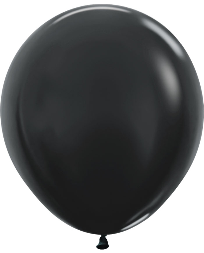 Globo Latex R18 Sempertex Metal Negro 45cm En Bolsa De 15 Unidades