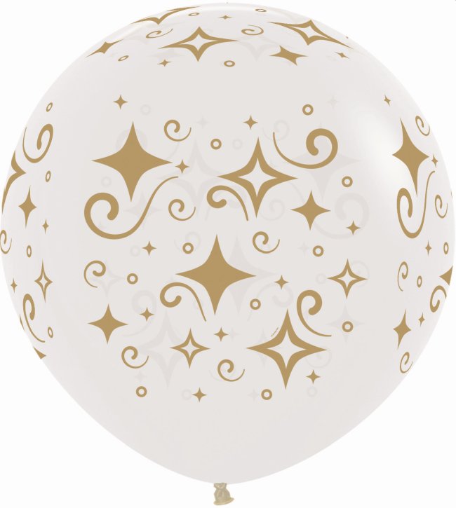 Globo Latex R24 Sempertex Diamantes Dorados, Globo Color Cristal 390 - 60cm