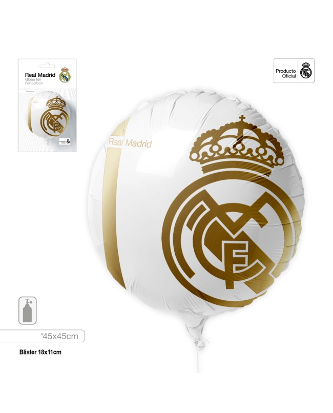 Globo Foil  45cm Real Madrid Escudo Oro ***OFERTA DTO NO ACUMULABLE