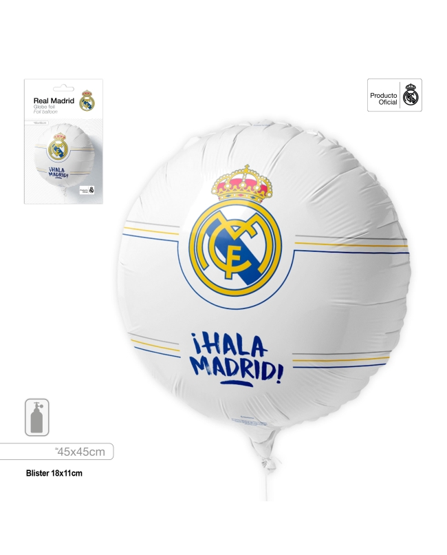 Globo Foil  45cm Real Madrid Hala Madrid ***OFERTA DTO NO ACUMULABLE