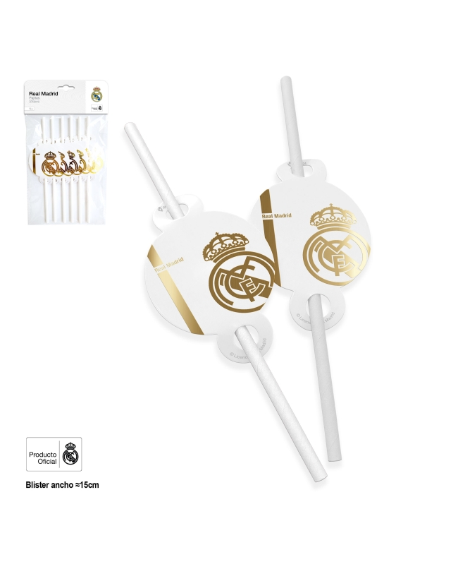 Pajitas Real Madrid Escudo Oro ***OFERTA DTO NO ACUMULABLE