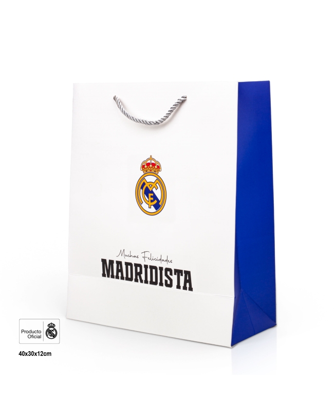 Bolsa Regalo Real Madrid F.Madridista 30 X 12 X 40 Grande ***OFERTA DTO NO ACUMULABLE