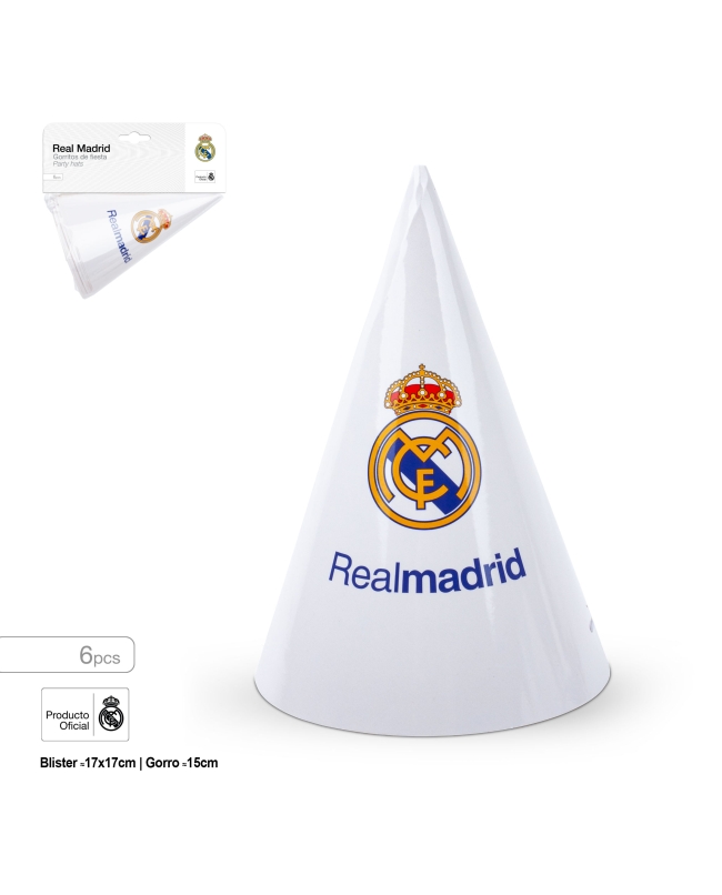 6 Gorros Fiesta Real Madrid 15cm ***OFERTA DTO NO ACUMULABLE