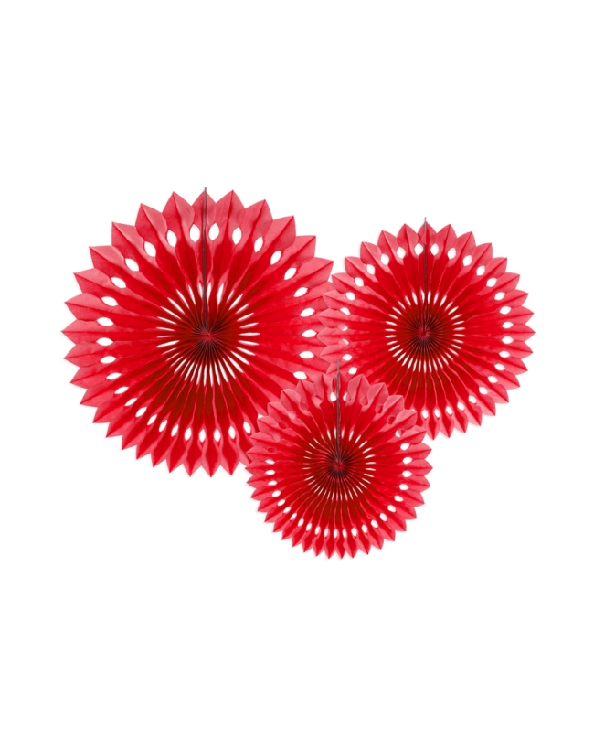 Decoracion Colgante Abanico Rojo 20-30cm ***OFERTA DTO NO ACUMULABLE