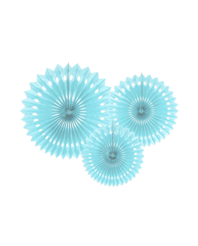Decoracion Colgante Abanico Azul Claro 20-30cm ***OFERTA DTO NO ACUMULABLE