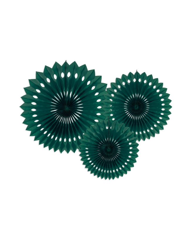 Decoracion Colgante Abanico Verde Oscuro 20-30cm ***OFERTA DTO NO ACUMULABLE