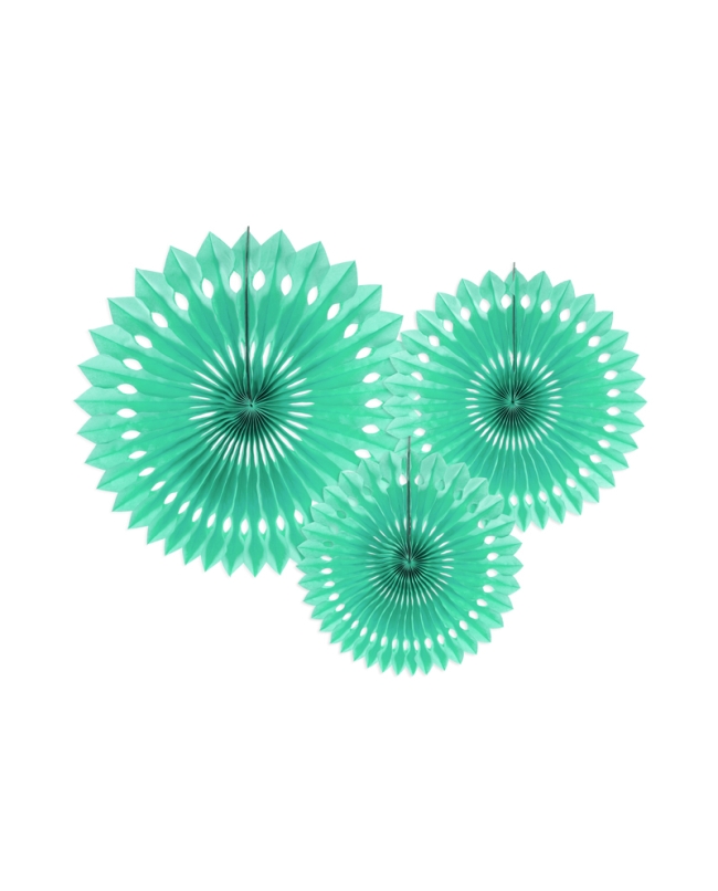 Decoracion Colgante Abanico Menta 20-30cm ***OFERTA DTO NO ACUMULABLE