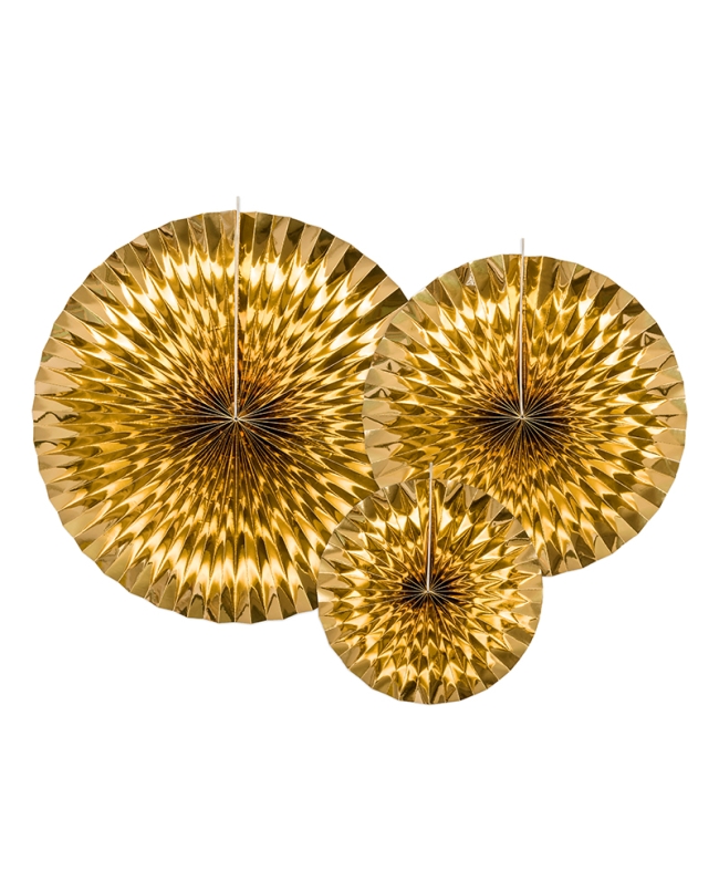 Decoracion Colgante Abanico Oro ***OFERTA DTO NO ACUMULABLE