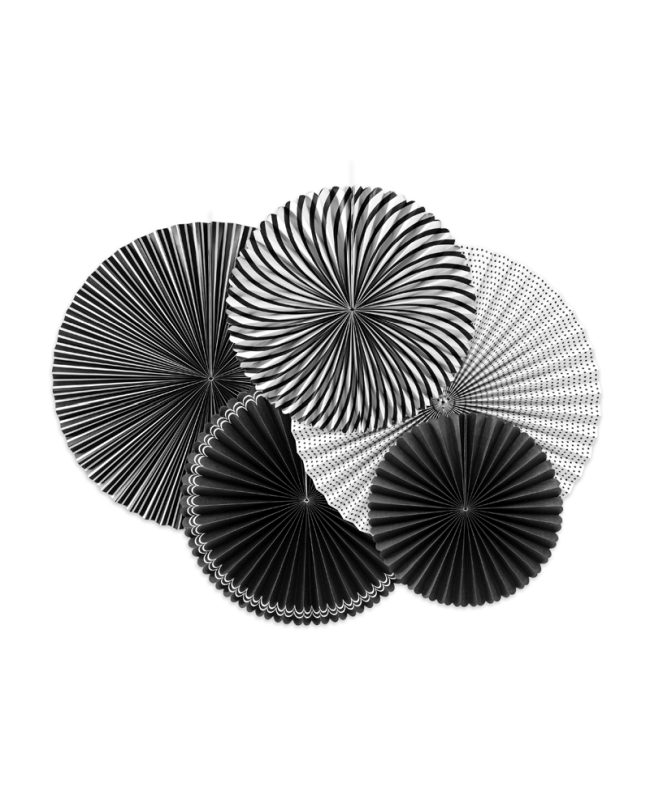 Decoracion Colgante Abanico Negro/Blanco ***OFERTA DTO NO ACUMULABLE