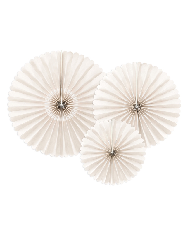 Deco Colgante Abanico Crema 26/34/43cm ***OFERTA DTO NO ACUMULABLE