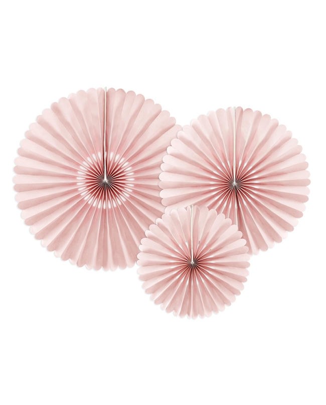 Deco Colgante Abanico Rosa Vintage 26/34/43cm ***OFERTA DTO NO ACUMULABLE