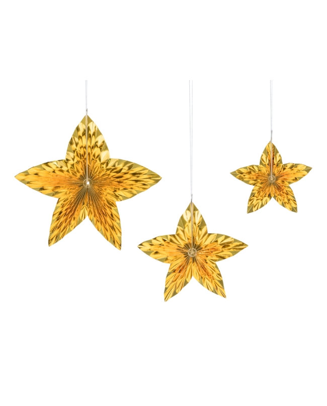 Decoracion Colgante Abanico Estrellas Dorado ***OFERTA DTO NO ACUMULABLE