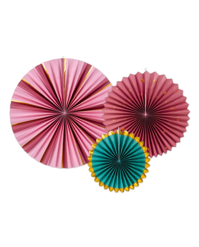 Decoracion Colgante Abanico Burdeos 26-43cm ***OFERTA DTO NO ACUMULABLE