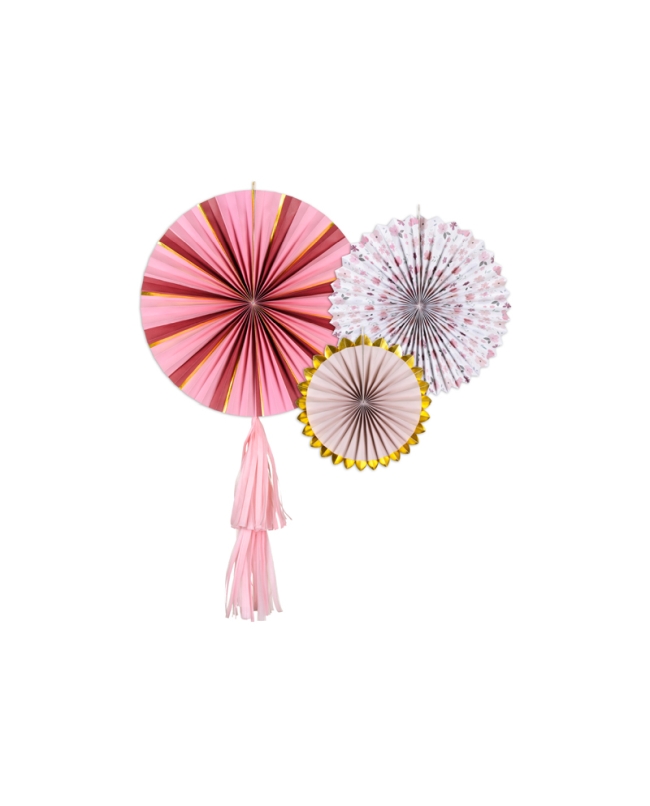 Decoracion Colgante Abanico Flores 26-43cm ***OFERTA DTO NO ACUMULABLE