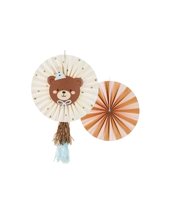 Decoracion Colgante Abanico Oso Set 30-35cm ***OFERTA DTO NO ACUMULABLE