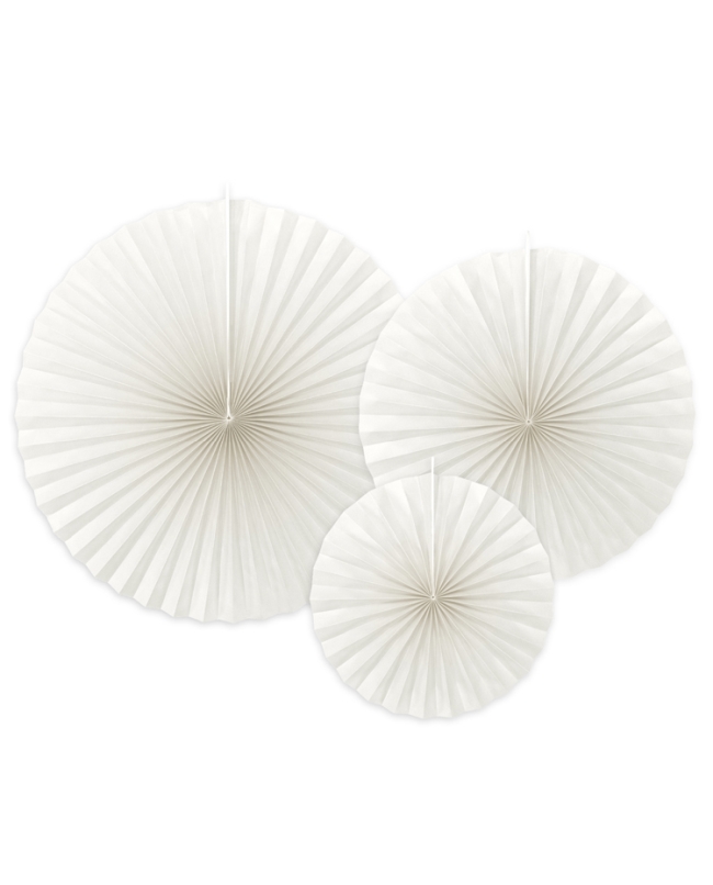 Deco Colgante Abanico Blanco Roto 23/32/40cm ***OFERTA DTO NO ACUMULABLE