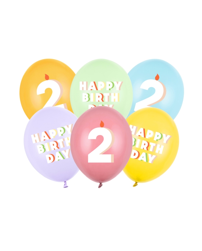Globos Latex 30cm H.Bday 2 Mix ***OFERTA DTO NO ACUMULABLE
