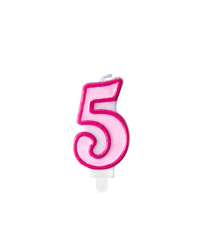 Vela Numero 5 Rosa 7cm ***OFERTA DTO NO ACUMULABLE