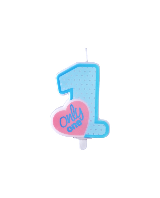 Vela Nº 1 Only One Azul Cielo 8cm ***OFERTA DTO NO ACUMULABLE