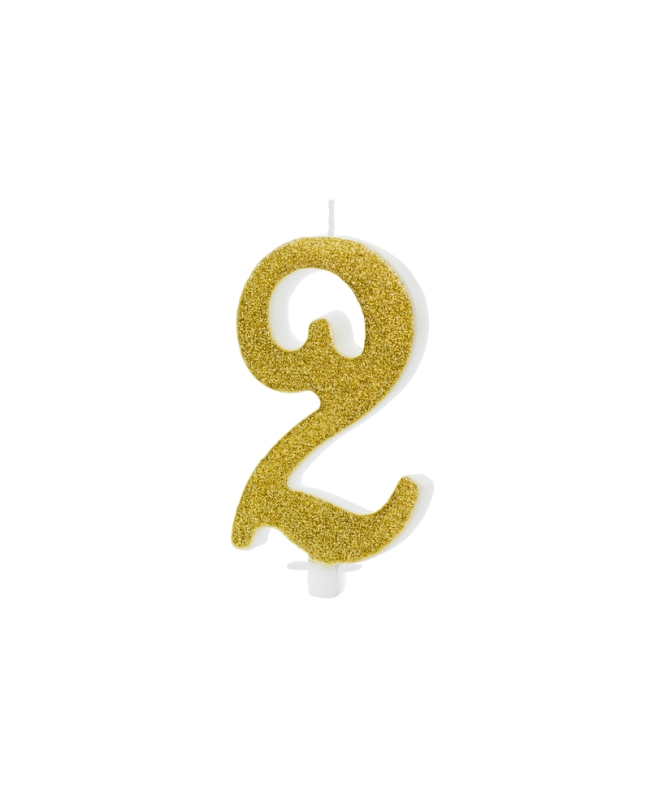 Vela Numero 2 Dorado 10cm ***OFERTA DTO NO ACUMULABLE