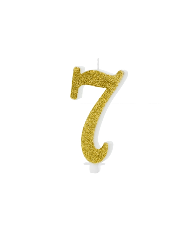 Vela Numero 7 Dorado 10cm ***OFERTA DTO NO ACUMULABLE