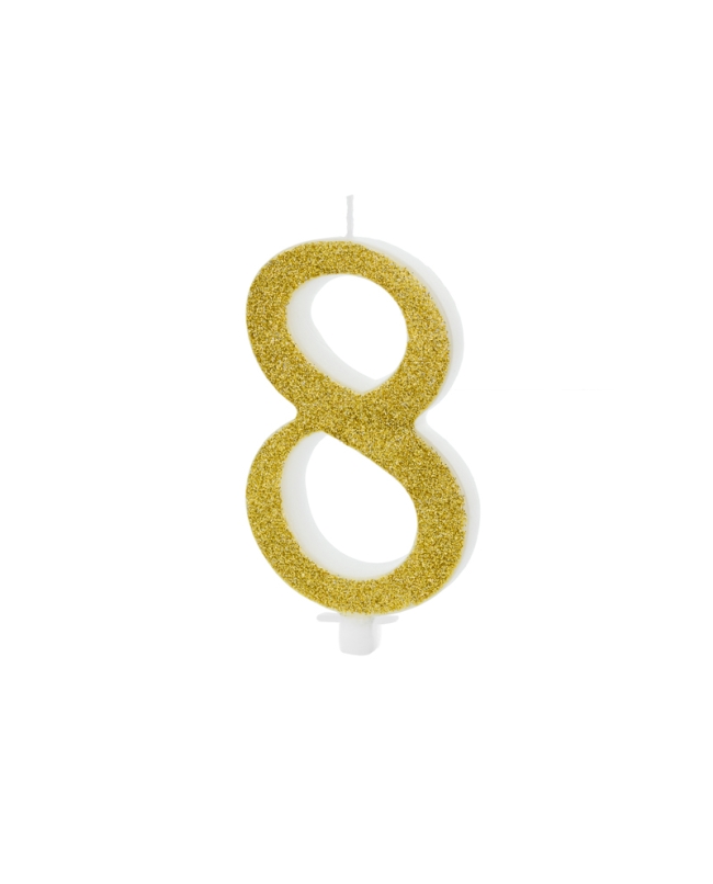 Vela Numero 8 Dorado 10cm ***OFERTA DTO NO ACUMULABLE