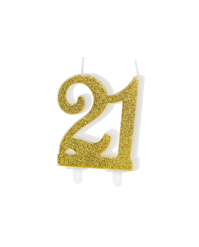 Vela Numero 21 Dorado 7,5cm ***OFERTA DTO NO ACUMULABLE