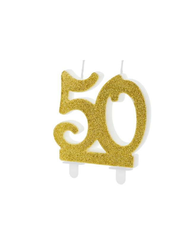 Vela Numero 50 Dorado 7,5cm ***OFERTA DTO NO ACUMULABLE
