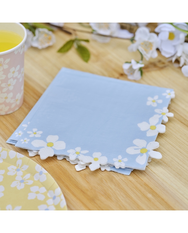 Naquinas Papel: Paquete Mixto Servilletas Papel Con Borde Flores ***OFERTA DTO NO ACUMULABLE