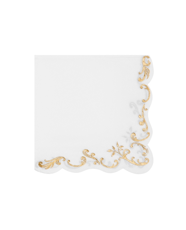 Servilleta 33cm Blanco Borde Oro ***OFERTA DTO NO ACUMULABLE