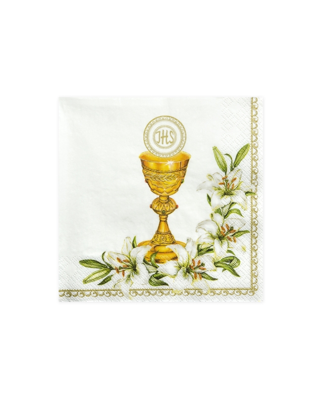 Servilleta 33cm Comunion Caliz ***OFERTA DTO NO ACUMULABLE
