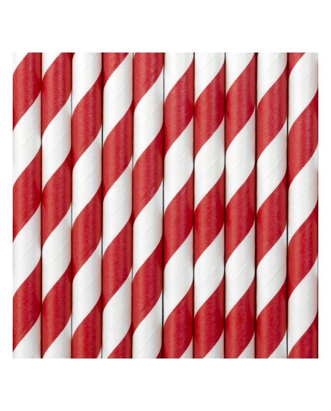 Pajitas Papel Rojas 19.5cm ***OFERTA DTO NO ACUMULABLE
